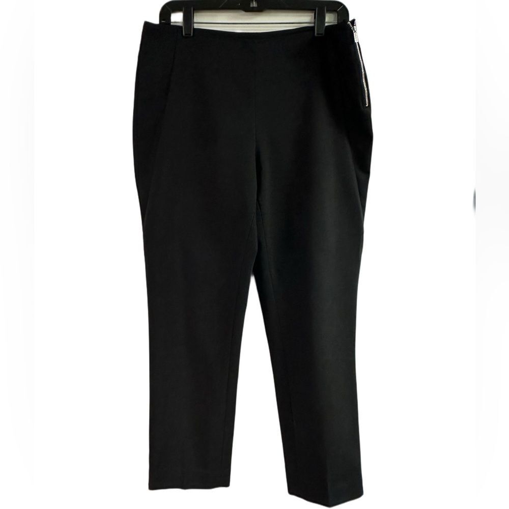 Atelier Luxe Boutique Black Pants Silver Side Zipper Size 10
